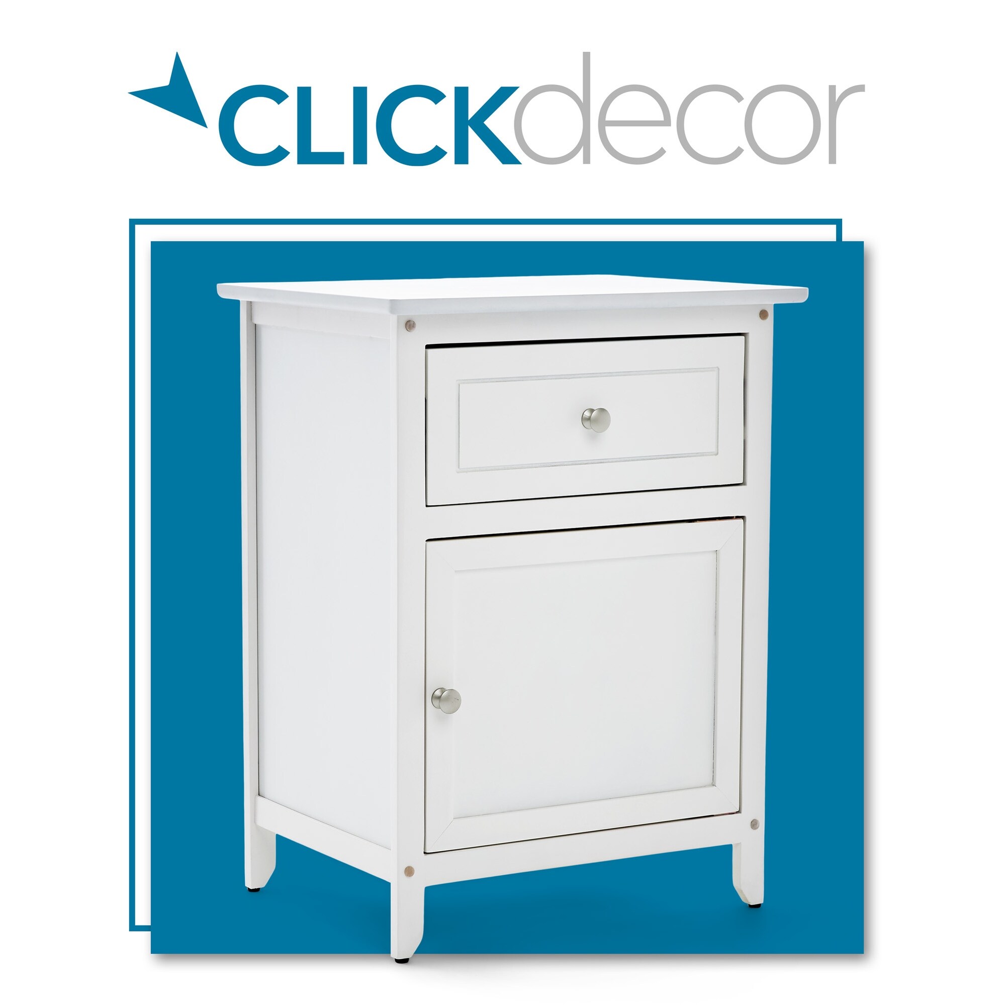 ClickDecor Alcott Side Table with Single Drawer and Storage Cabinet