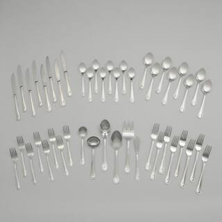 RiverRidge Home Beaded 46-Piece Silver Stainless Steel Flatware Set (Service for 8) 10‐171