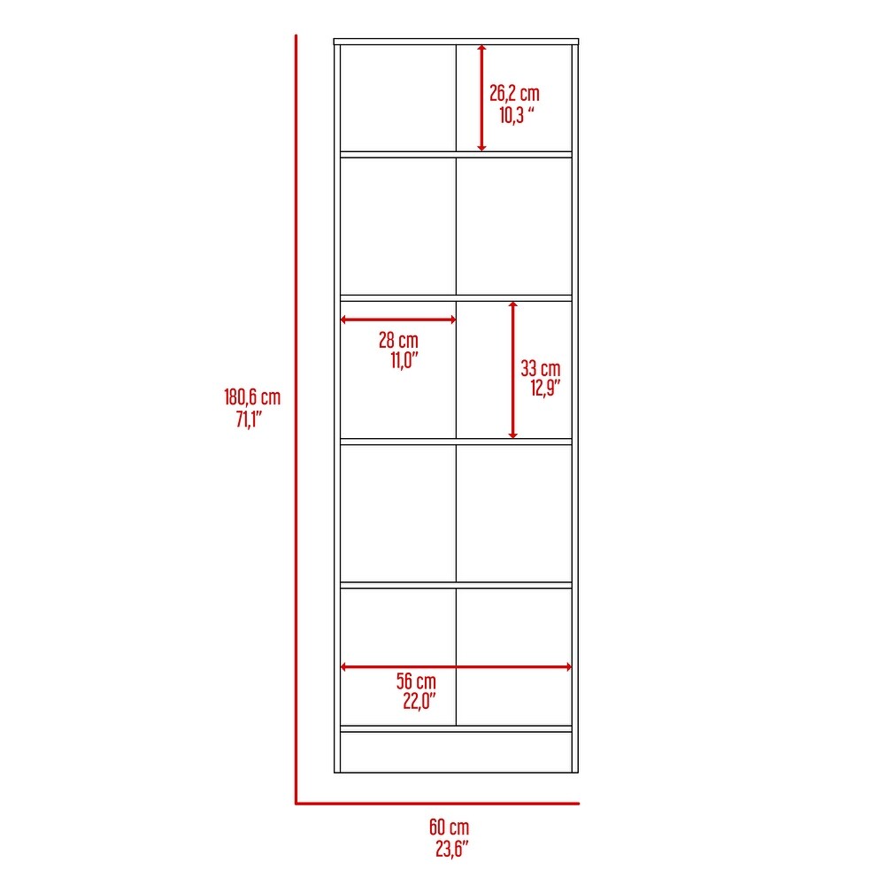 Storage Cabinet Pipestone  Five Shelves  Carbon Espresso / Black Wengue Finish