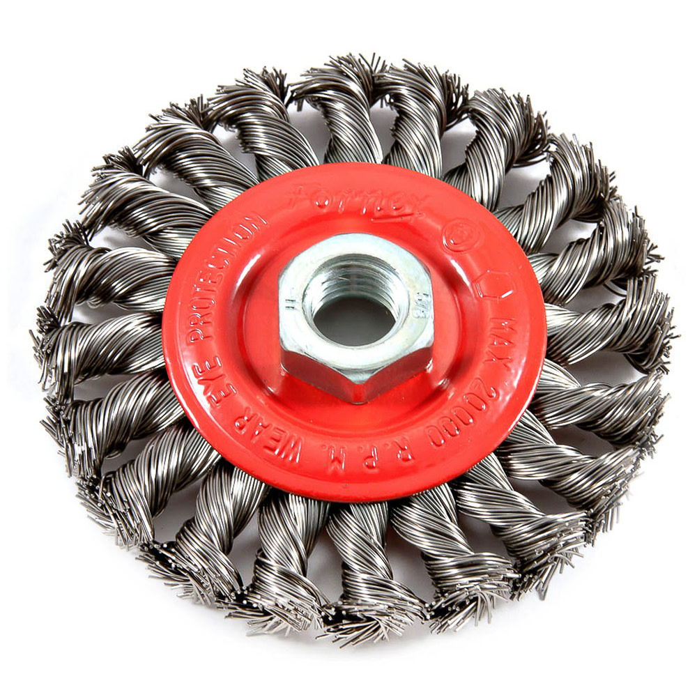 Forney Wire Wheel Knotted 4 x .020 x 5/8 11 Arbor