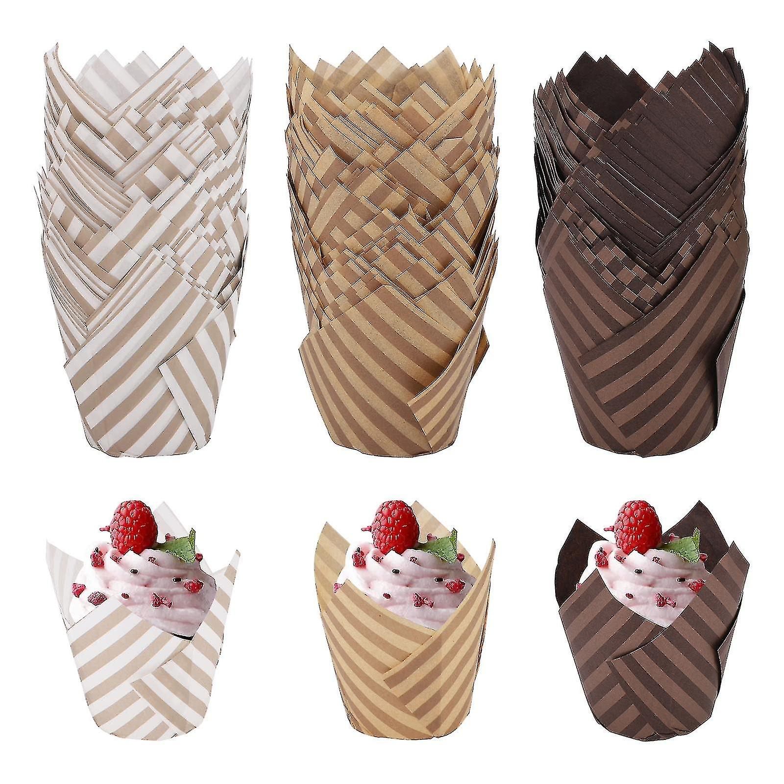 Muffin Cases， 150 Pieces Tulip Baking Paper Cups For Weddings Birthday Party Supplies