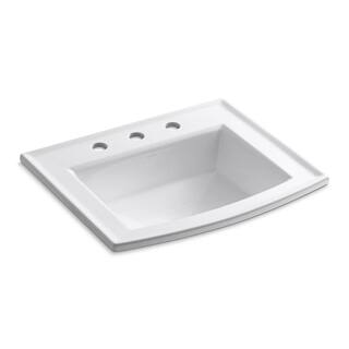 KOHLER Archer Drop-In Vitreous China Bathroom Sink in White with Overflow Drain K-R2356-8-0