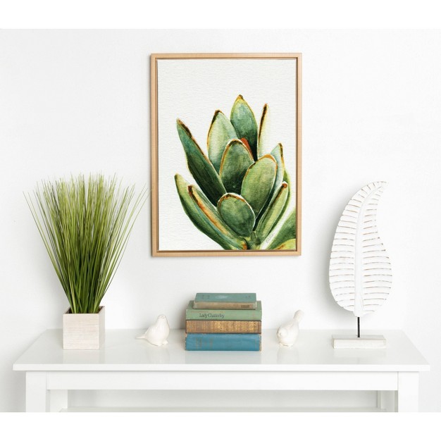 X 24 quot Sylvie Succulent 18 Framed Canvas By Jennifer Redstreake Geary Natural Kate amp Laurel All Things Decor