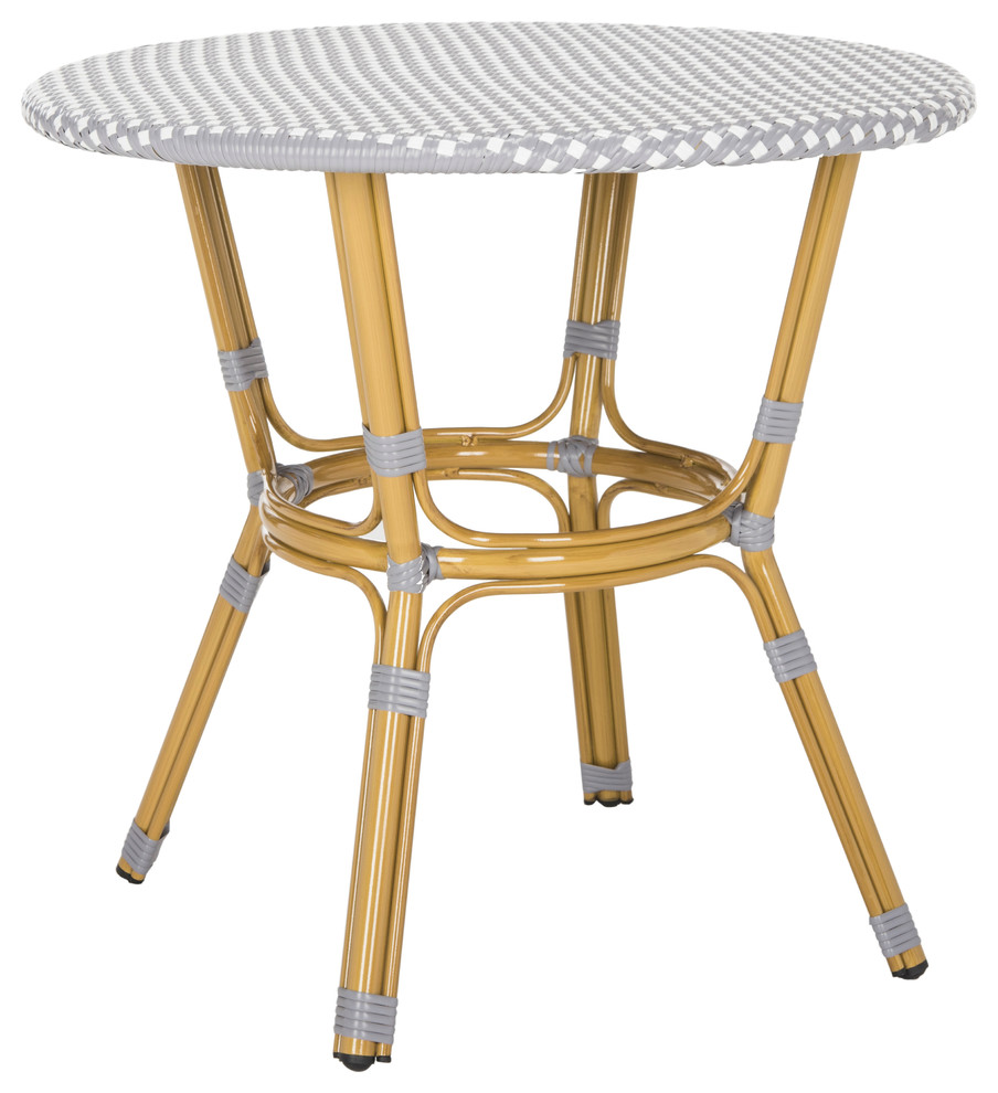 Safavieh Sidford Bistro Table  White   Tropical   Outdoor Pub And Bistro Tables   by Buildcom  Houzz