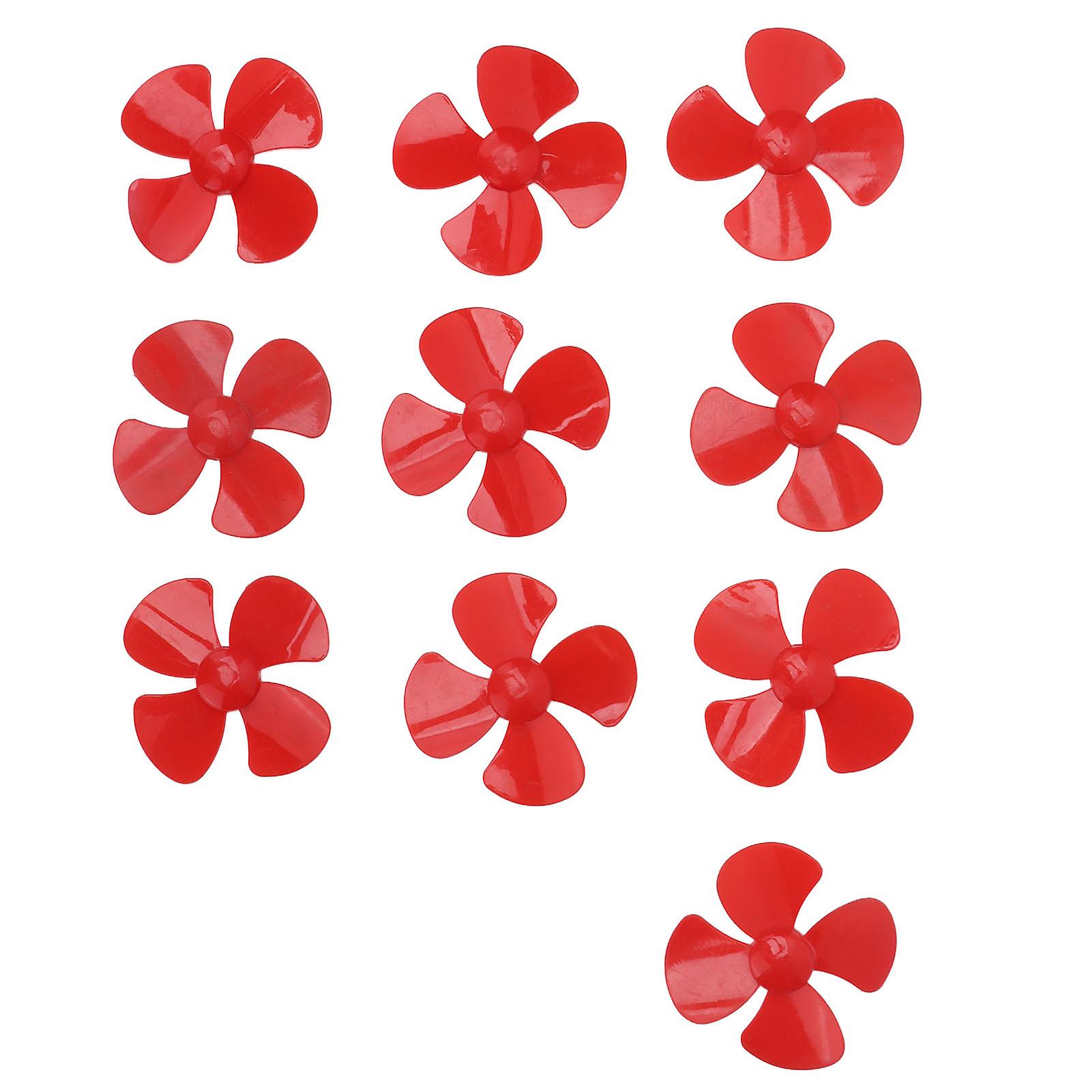 10pcs 80mm 4 Blades Propeller Plastic Diy Rotating Toy Model Accessories With 2mm Hole Xr149red