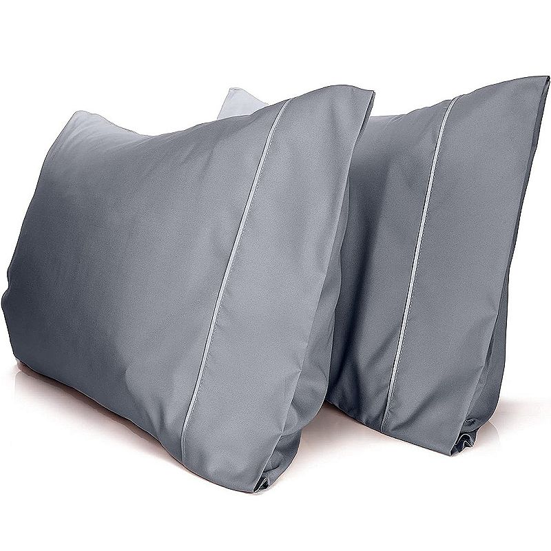 2PC Rayon From Ultra Soft Solid Performance Pillowcase Set - Luxclub