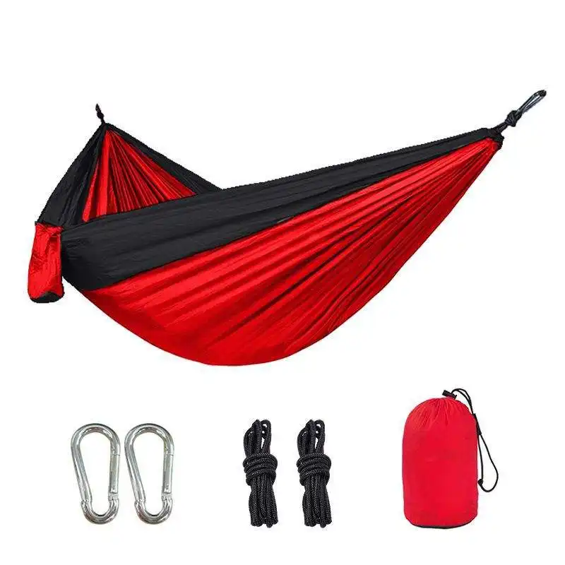 2023 custom cheap portable outdoor hammock lightweight nylon camping hammock double hammocks to sleep well