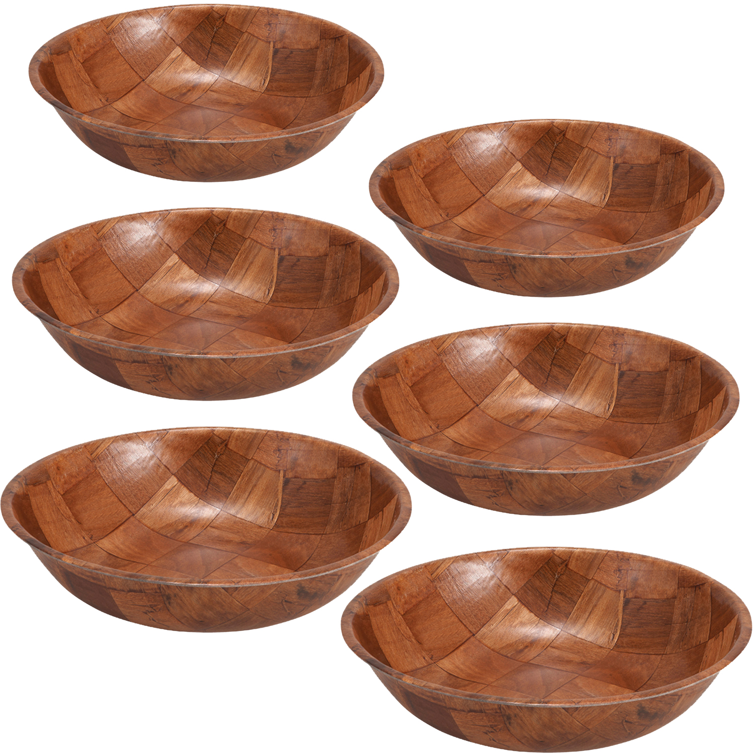 Wooden Salad Bowl Set 6 Pieces 8， 10 and 12 Inch Wooden Bowls 2 of Each Size Decorative Bowl， Fruit Bowl for Kitchen Counter， Candy Bowl， Salad Bowls， Mixing Serving B Bowls for Decor