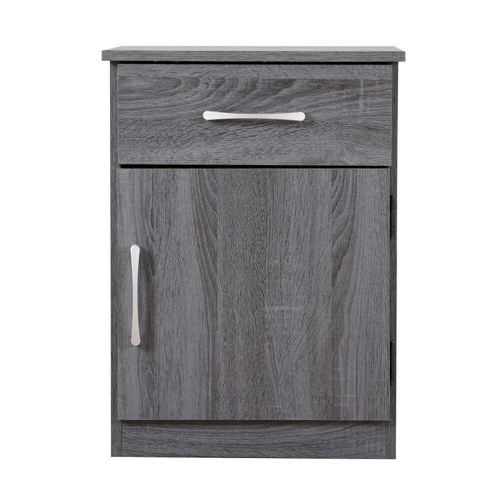 Alston 1 drawer and Cabinet Wood Nightstand