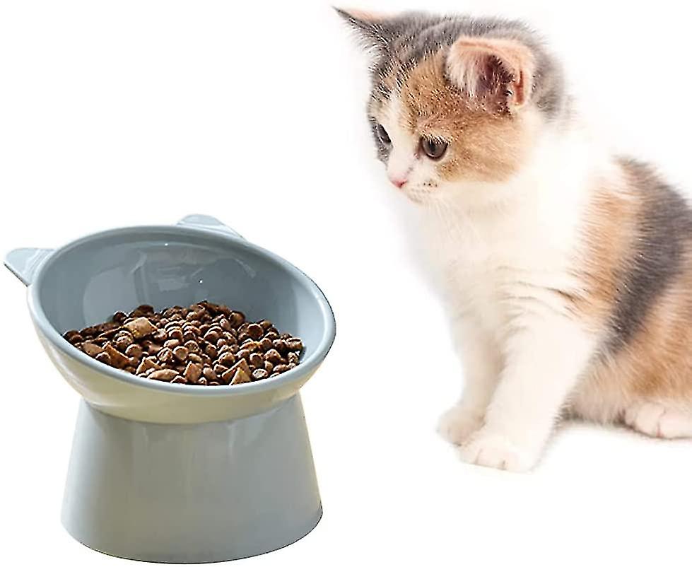 Cat Bowl Dog Bowl Raised Cat Bowl， Anti Vomiting Cat Bowl， Non-slip Food And Water Bowl， For Flat Face Cat Small Dog (blue)