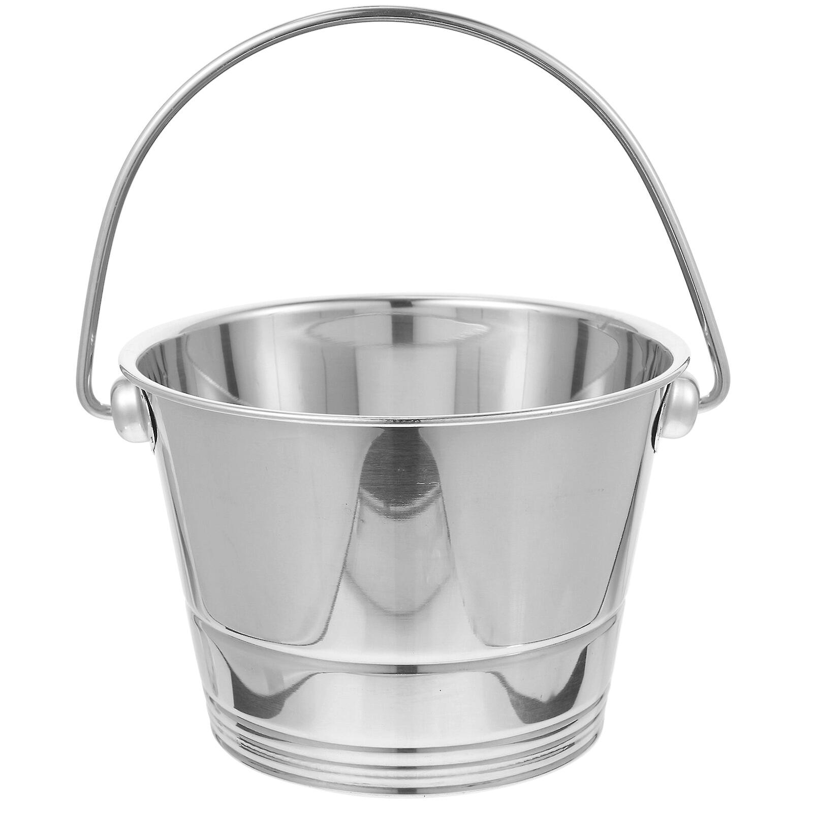 Stainless Steel Ice Bucket Wear-resistant Ice Container Portable Champagne Bucket Bar Accessory