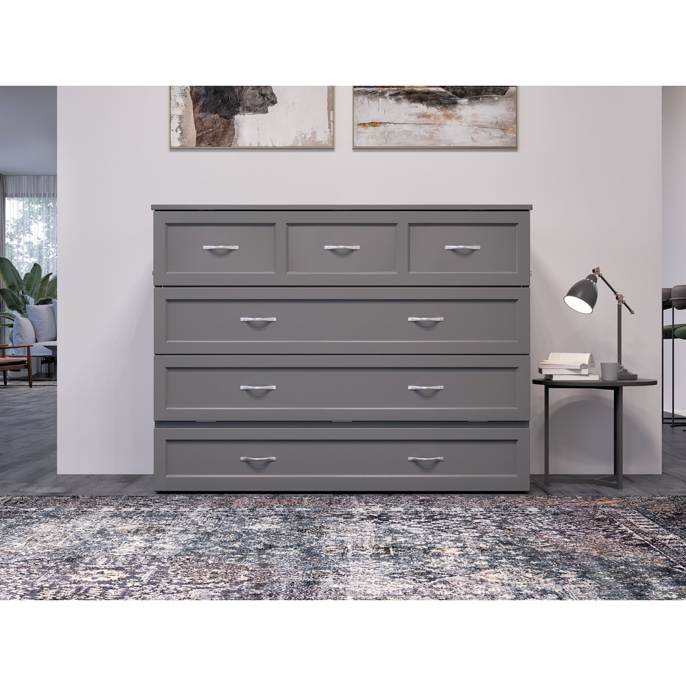 Northfield Full Murphy Bed Chest in Grey