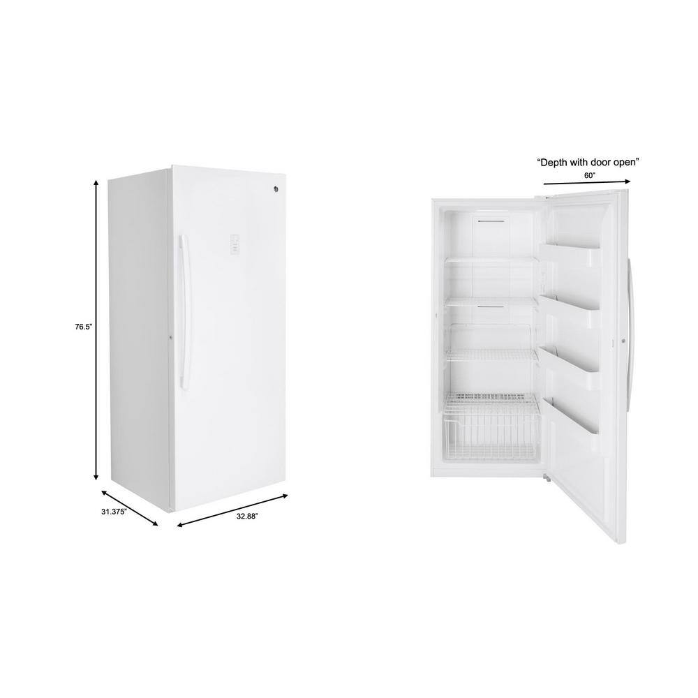 GE Garage Ready 21.3 cu. Ft. Frost Free Defrost Upright Freezer in White FUF21SMRWW