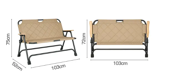 Portable Double Outdoor Picnic Custom Logo Garden For Adults Hiking Camping Chair