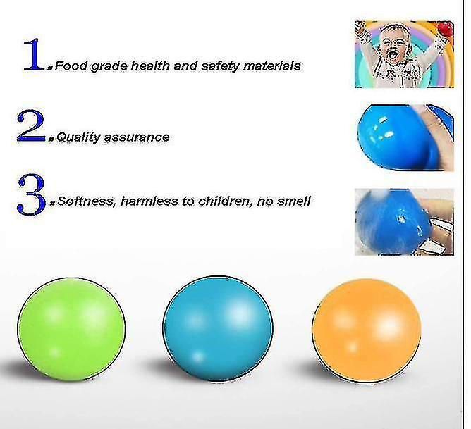 Luminous Sticky Ball Toy Set，glow In The Dark Ceiling Balls，sticky Ball 4pcs