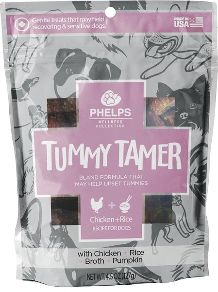 Phelps Wellness Collection Tummy Tamer Chicken and Rice Recipe Dog Treats， 4.5-oz bag