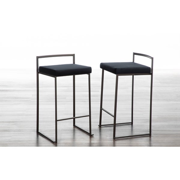 Carbon Loft Yadriel Industrial Antique Stackable Counter Stool (Set of 2)