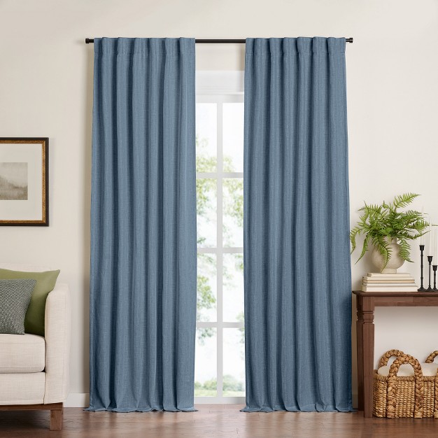 Harrow Solid Texture Blackout Single Window Curtain Panel Elrene Home Fashions