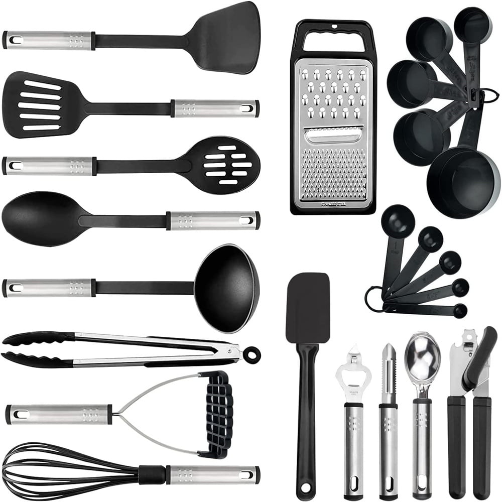 Silicone Cooking Utensil Set 24pcs Silicone Cooking Kitchen Utensils Set Non-stic Heat Resistant Kitchen Cooking Utensils Gadgets Cookware Set Baking Frying Mountdog