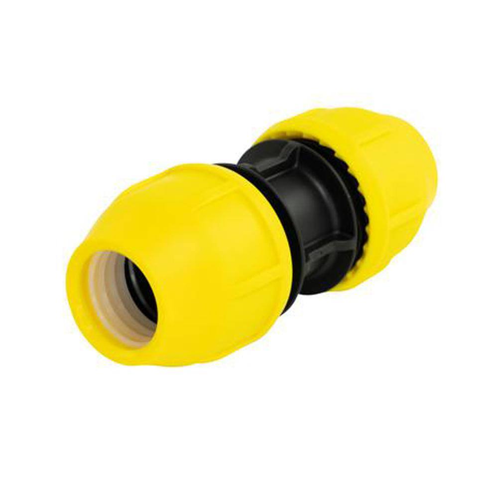 HOME-FLEX 1 in. IPS DR 11 Underground Yellow Poly Gas Pipe Coupler 18-429-010