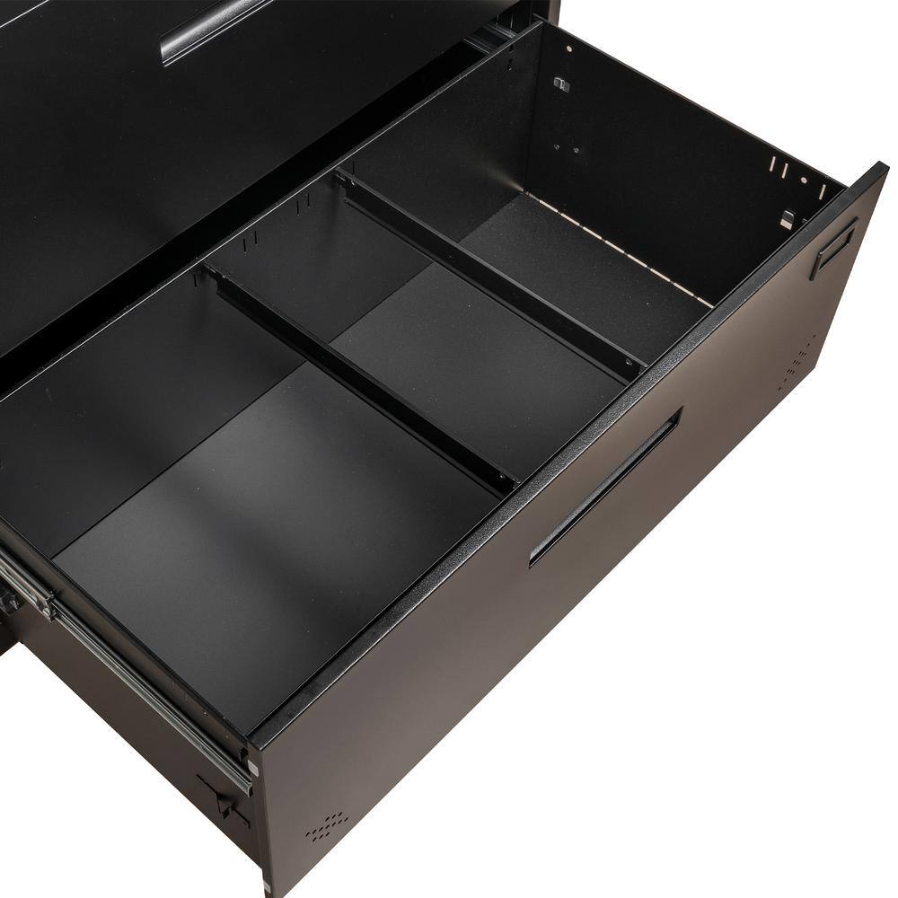 Modern Black 3-Drawer Lateral Filing Cabinet for LegalLetter A4 Size HI25262864