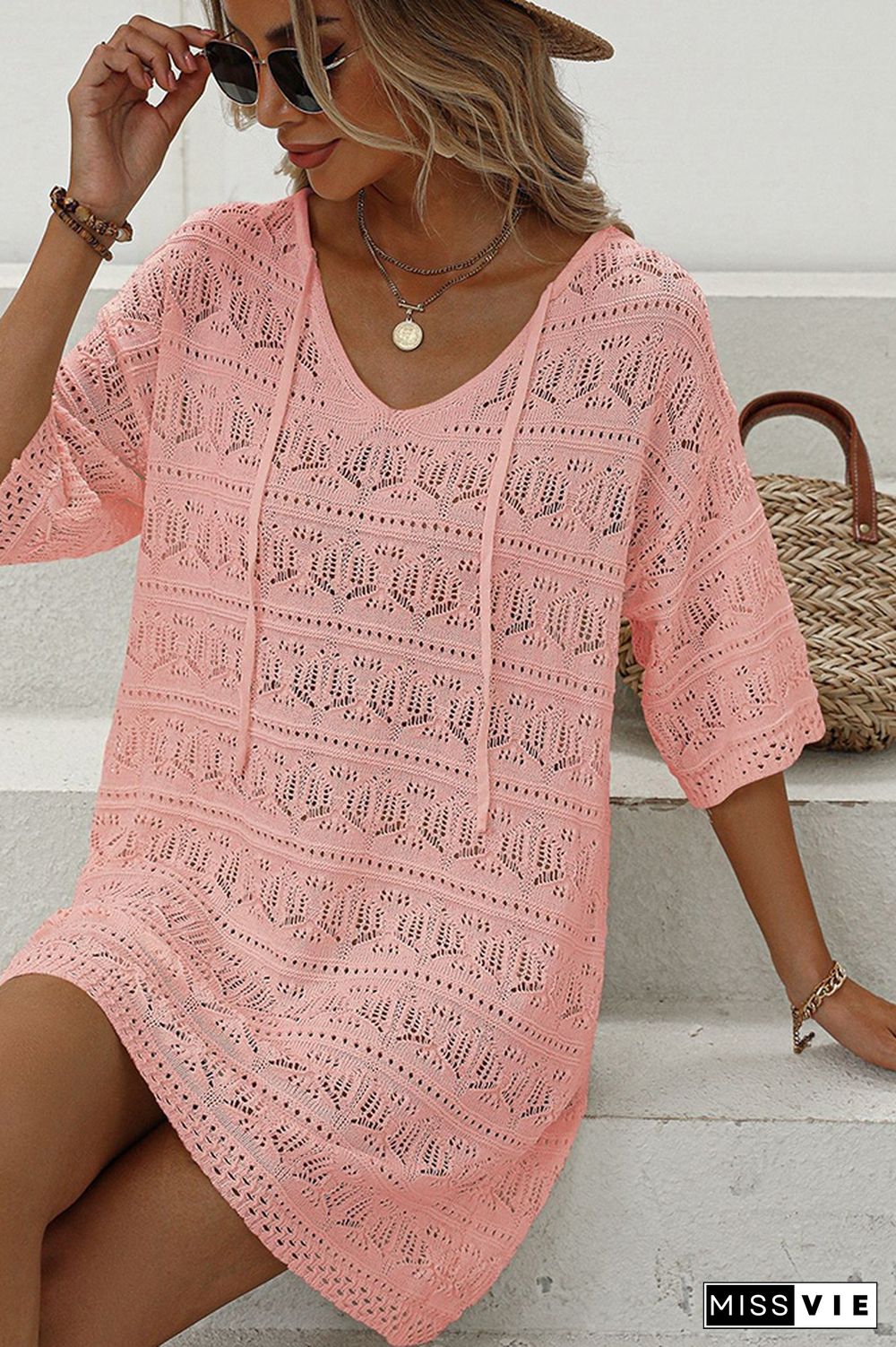 Hollow Out Beach Dress Cover Up