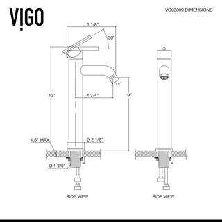 VIGO Glass Round Vessel Bathroom Sink in Titanium Gray with Seville Faucet and Pop-Up Drain in Brushed Nickel VGT827