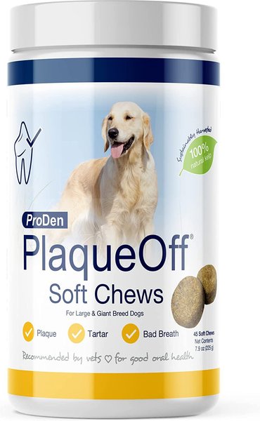 ProDen PlaqueOff Large/Giant Breed Soft Chews Dog Treat， 45 count