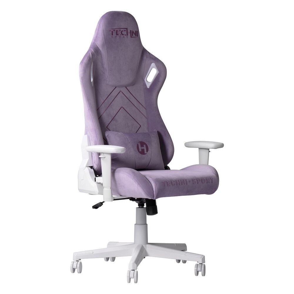 CUSchoice Purple Velvet Memory Foam Gaming Chair