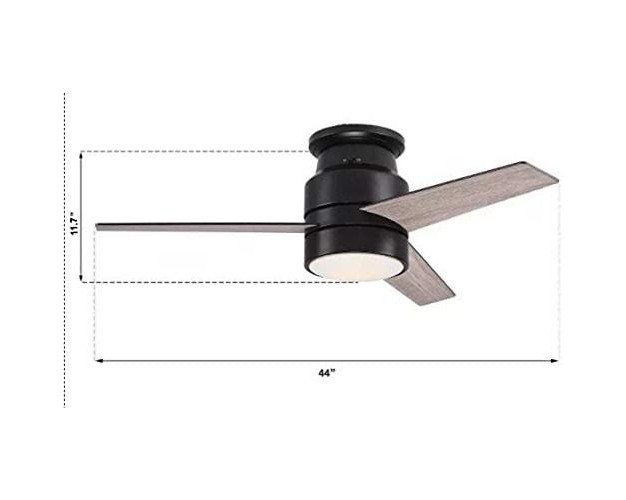 Matte Black Ceiling Fan With Frosted White Glass Light includes Remote Hearth Brands