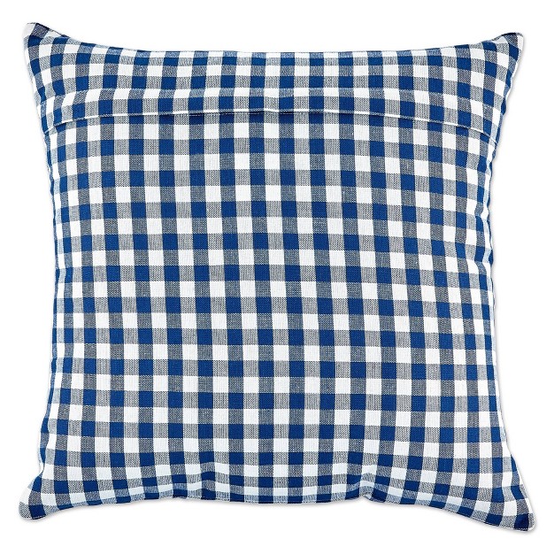 Gingham Buffalo Check Assorted Square Throw Pillow Covers Navy off White Design Imports