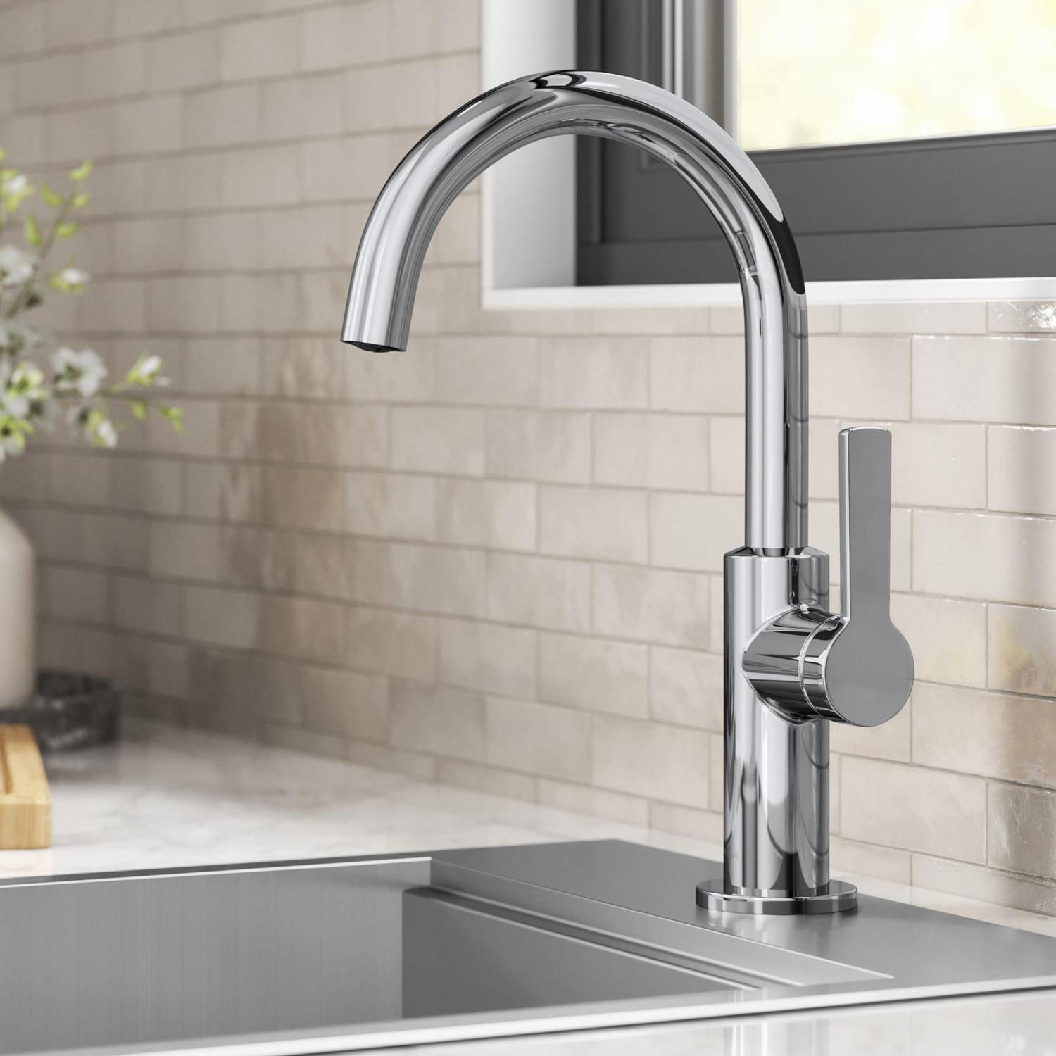 KRAUS Oletto Single Handle Kitchen Bar Faucet in Chrome