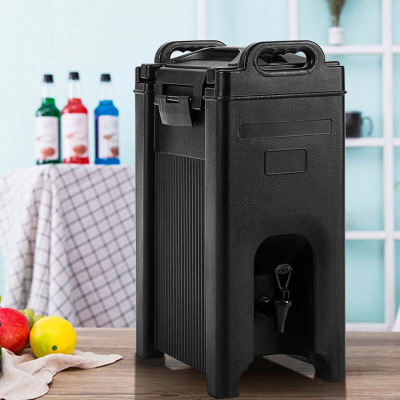 5 Gallon Insulated Beverage Server Dispenser Carrier with Seamless Double Walled Shell, Spring Action Faucet