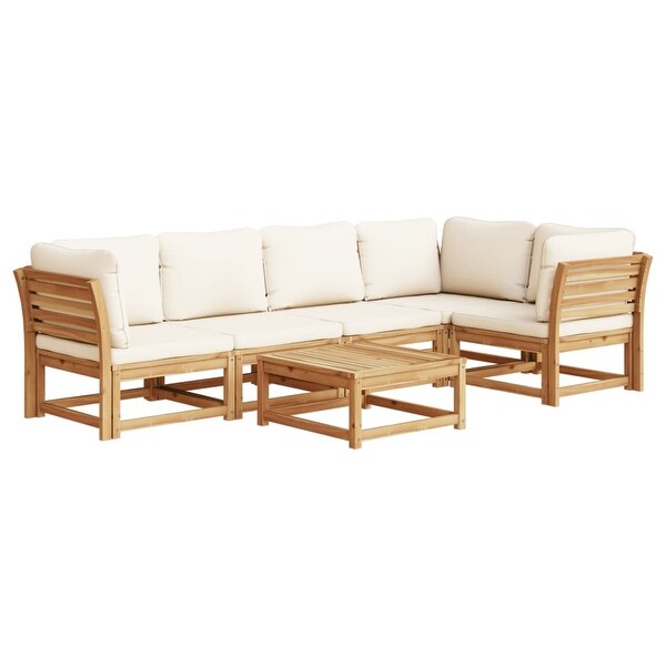 vidaXL Patio Sofa with Cushions 2Seater Outdoor Loveseat Solid Wood Acacia