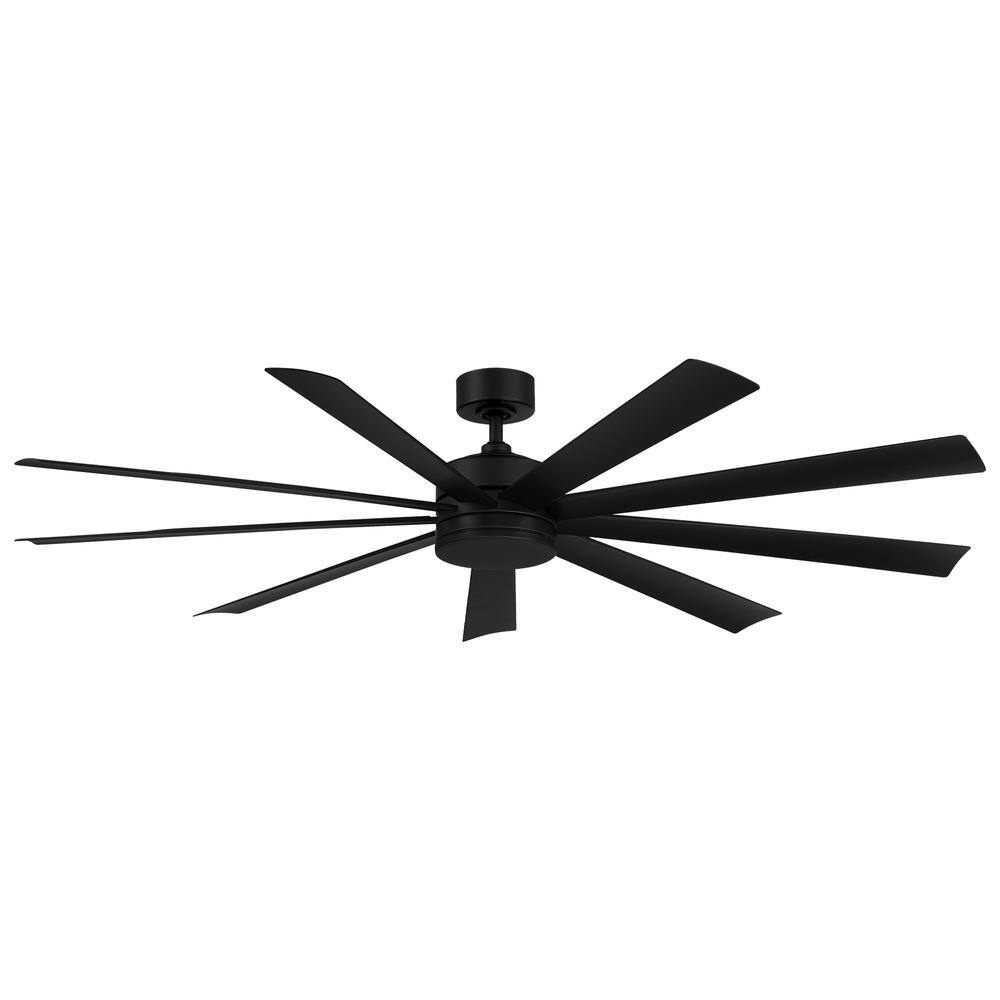 Modern Forms Wynd XL 72 in. 3000K Integrated LED IndoorOutdoor Matte Black Smart Ceiling Fan with Light Kit and Remote FR-W2101-72L-MB