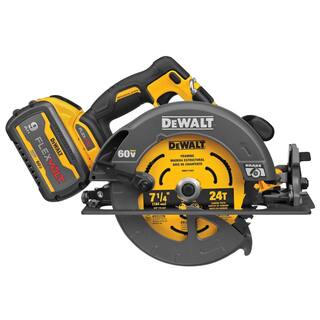 DW FLEXVOLT 60V MAX Cordless Brushless 7-14 in. Sidewinder Style Circular Saw with Brake with (1) FLEXVOLT 9.0Ah Battery DCS578X1