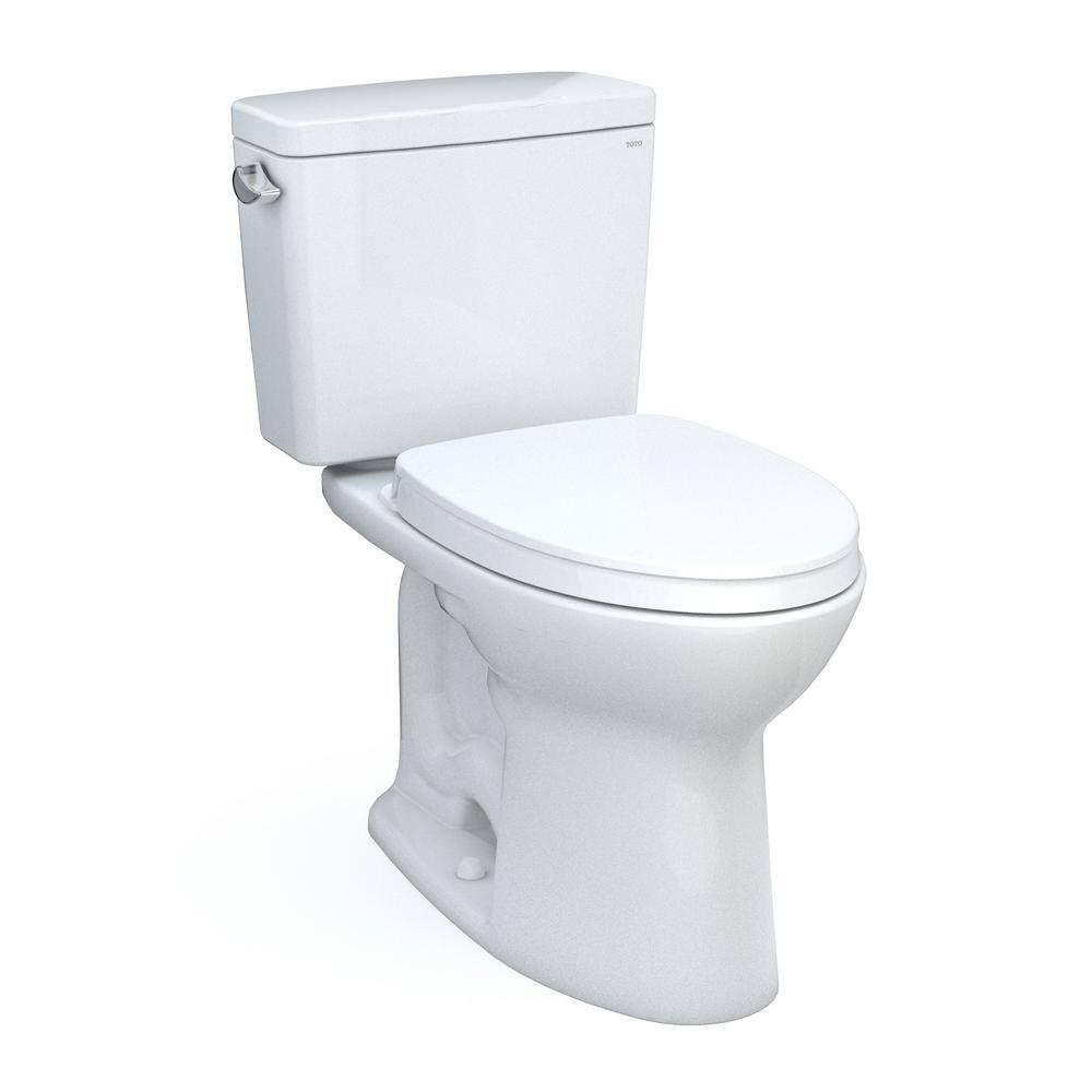 TOTO Drake 2-Piece 1.6 GPF Single Flush Elongated Standard Height Toilet in Cotton White SoftClose Seat Included MS776124CSG#01