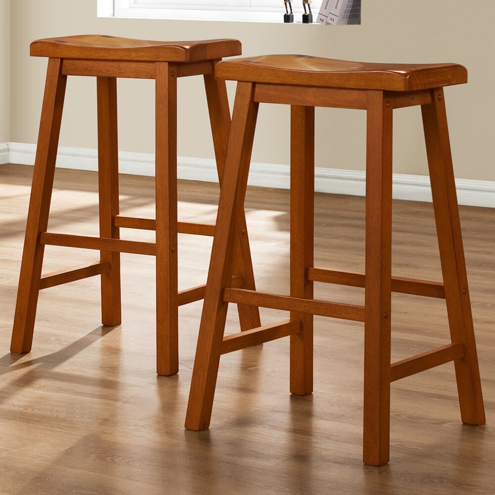 Salvador Saddle 29 inch Counter Height Backless Stools (Set of 2) by iNSPIRE Q Bold