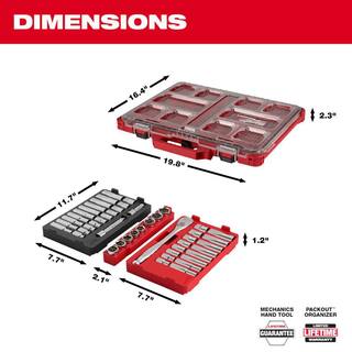 MW 12 in. Drive SAEMetric Ratchet and Socket Mechanics Tool Set with PACKOUT Case (47-Piece) 48-22-9487