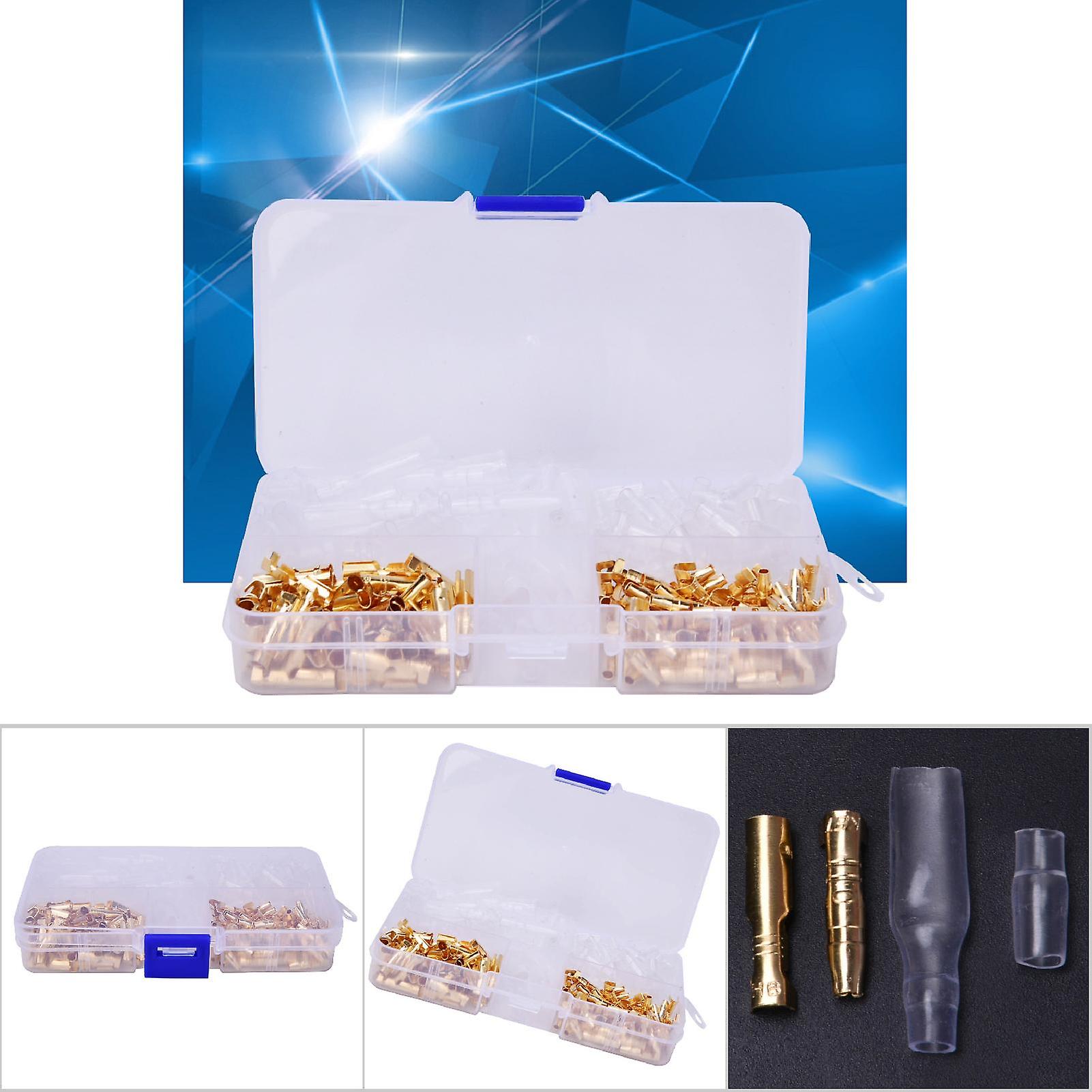 240 Pcs Bullet Connector Male Female 3.5 Golden Cable Terminal Connector