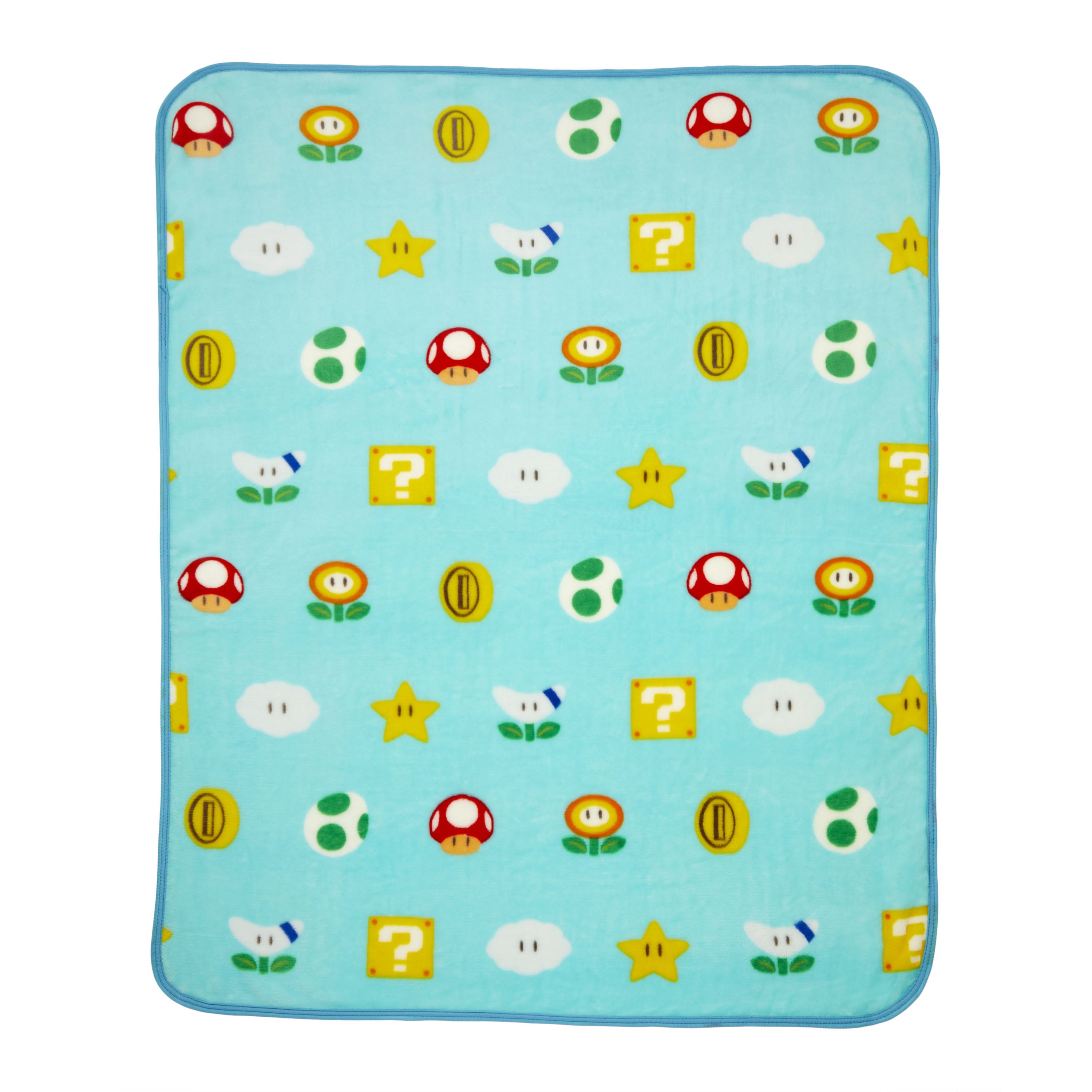 Super Mario Kids Yoshi Hugger Pillow and Fleece Throw Gift Set， 2-Piece， Teal