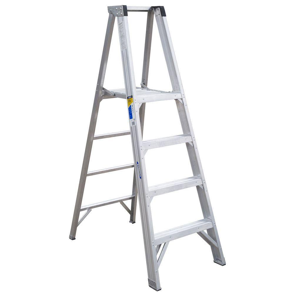 Werner 10 ft. Reach Aluminum Platform Step Ladder with 375 lb. Load Capacity Type IAA Duty Rating P404