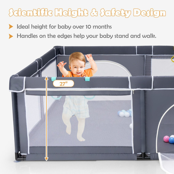 Costway 20751839 Large Infant Baby Playpen Safety ...