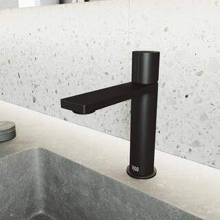 VIGO Halsey Single Handle Single-Hole Bathroom Faucet in Matte Black VG01045MB