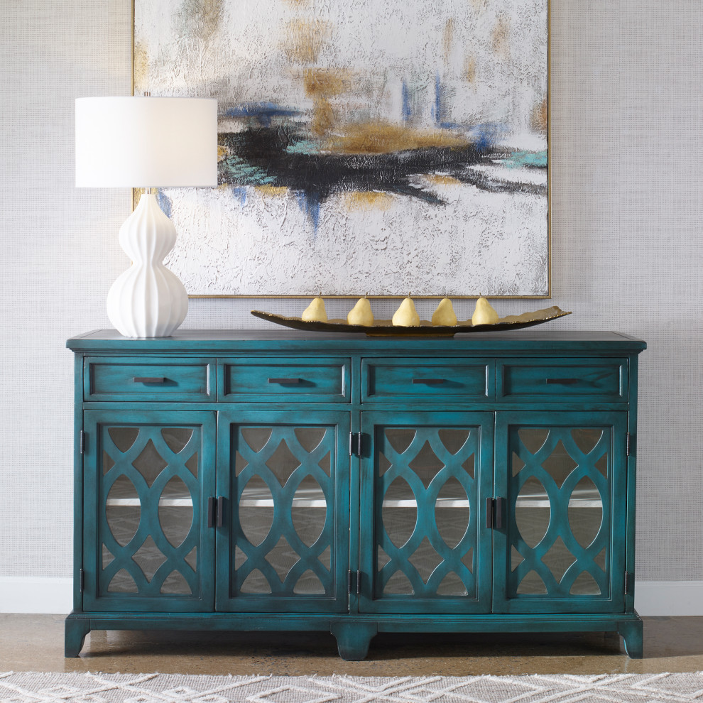 Uttermost Oksana Wooden Credenza   Modern   Media Cabinets   by Zin Home  Houzz