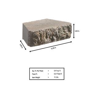 Oldcastle Carlton 3 in. x 10 in. x 6 in. Gray Concrete Retaining Wall Block (192-Piece Pallet) 16204427