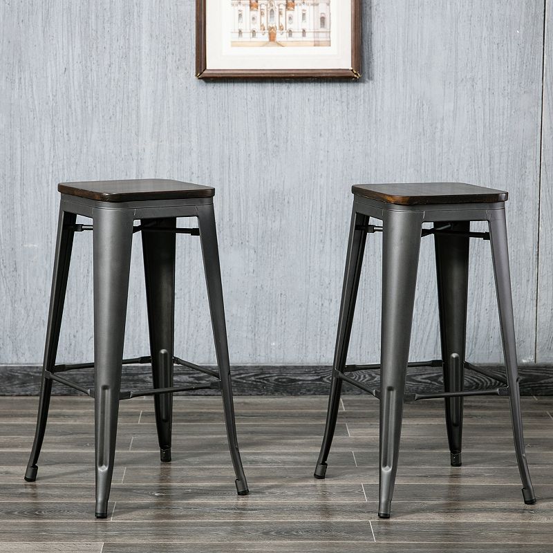 Cormac 30 In. Square Seat Stool 2-Piece