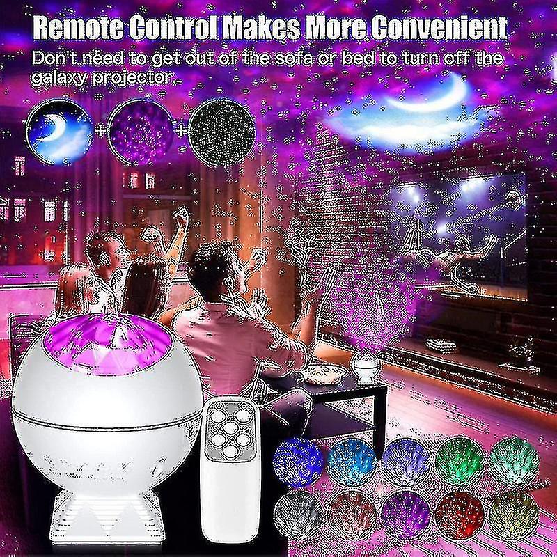 Led Galaxy Star Moon Cloud Projector Night Light Starry Ocean Wave Lamp W Remote - Ssxjv