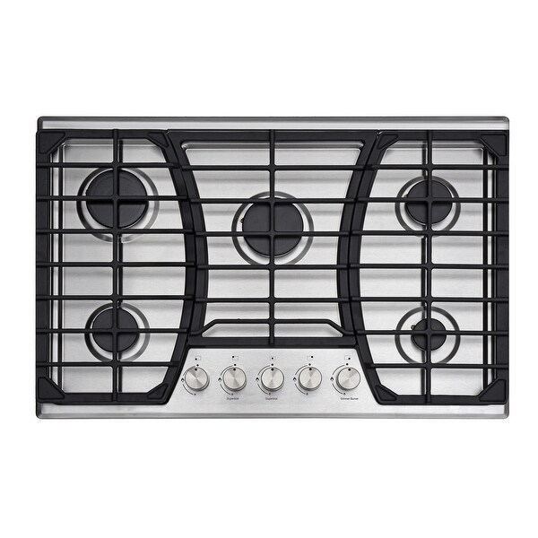 30 in. Gas Cooktop，Stainless Steel Gas Cooktop，NG/LPG Convertible Gas Burners，5 Burners Gas Stovetop.