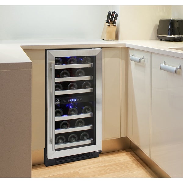 28-Bottle Dual-Zone Wine Cooler